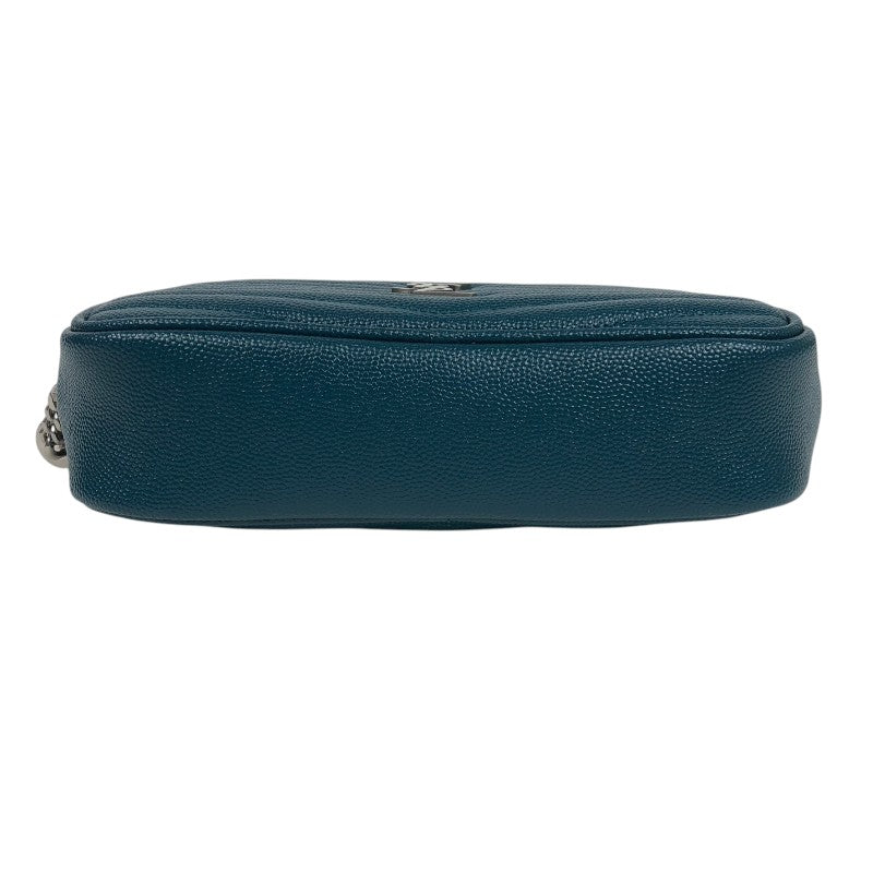 サンローラン SAINT LAURENT ルー ミニショルダーバッグ 612579 グリーン シルバー金具 ソフトグレインカーフ レディース ショルダーバッグ