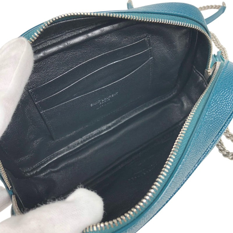 サンローラン SAINT LAURENT ルー ミニショルダーバッグ 612579 グリーン シルバー金具 ソフトグレインカーフ レディース ショルダーバッグ