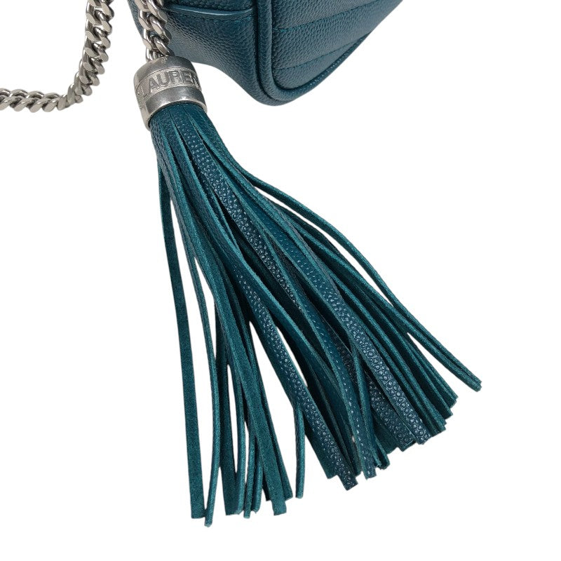 サンローラン SAINT LAURENT ルー ミニショルダーバッグ 612579 グリーン シルバー金具 ソフトグレインカーフ レディース ショルダーバッグ