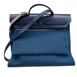 エルメス HERMES エールバッグジップMM D刻印 ネイビー・ダークグリーン トワル・ハンター レディース ハンドバッグ