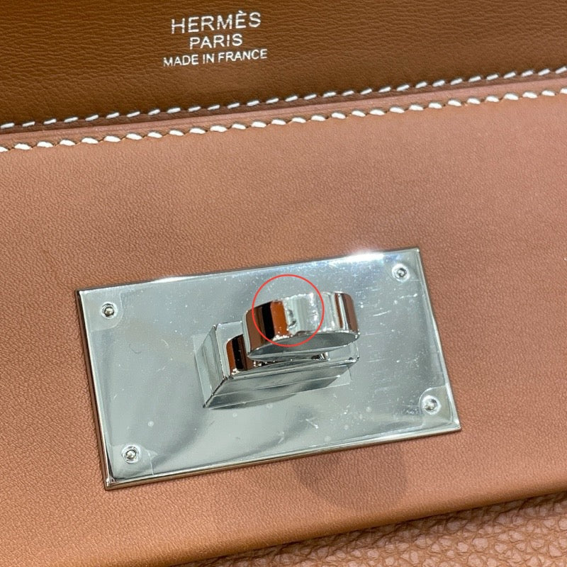 エルメス HERMES ヴァンキャトル29 Y刻 ゴールド/シルバー金具 トゴ ユニセックス ハンドバッグ