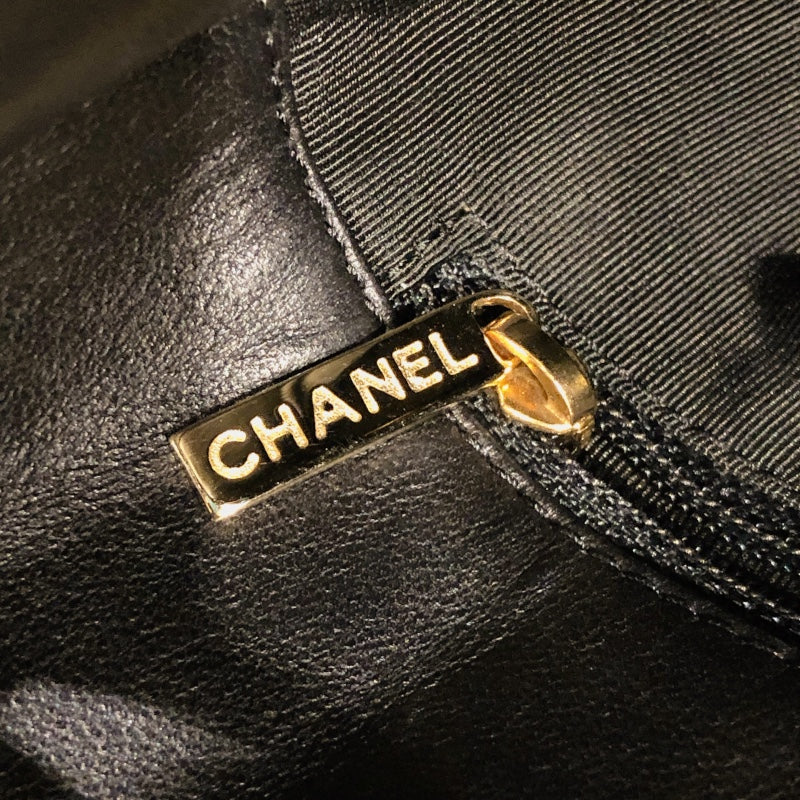 シャネル CHANEL チョコバー ココマーク バケットバッグ ブラック ゴールド金具 ラムレザー レディース ハンドバッグ
