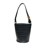 シャネル CHANEL チョコバー ココマーク バケットバッグ ブラック ゴールド金具 ラムレザー レディース ハンドバッグ