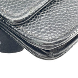 シャネル CHANEL ココマークチェーンウォレット A48654 19番台 ブラック SV金具 キャビア レディース ウォレットチェーン