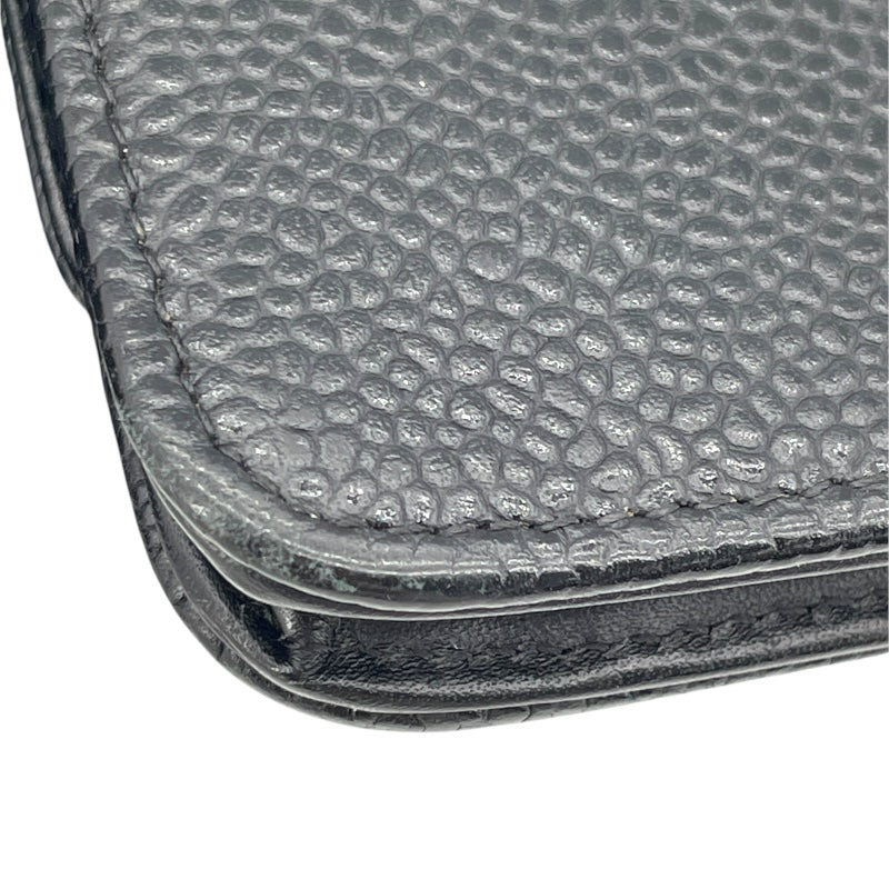 シャネル CHANEL ココマークチェーンウォレット A48654 19番台 ブラック SV金具 キャビア レディース ウォレットチェーン
