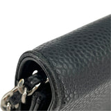 シャネル CHANEL ココマークチェーンウォレット A48654 19番台 ブラック SV金具 キャビア レディース ウォレットチェーン