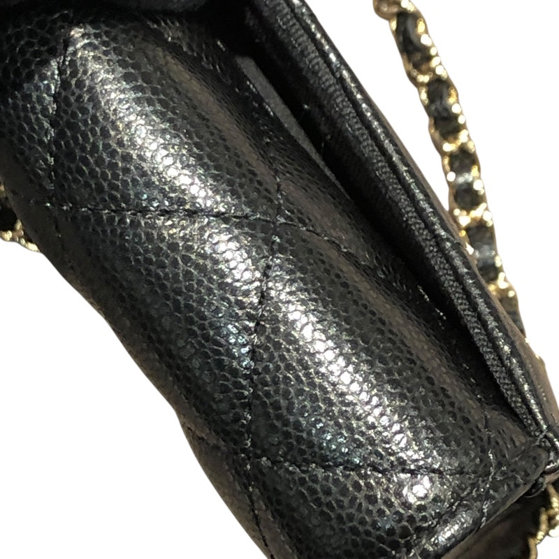 シャネル CHANEL マトラッセチェーンコインパース AP0238 ブラック/ゴールド金具 キャビアスキン レディース コインケース