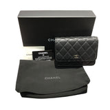 シャネル CHANEL マトラッセミニチェーンウォレット AP1649 ブラック/シルバー金具 キャビアスキン レディース 二つ折り財布