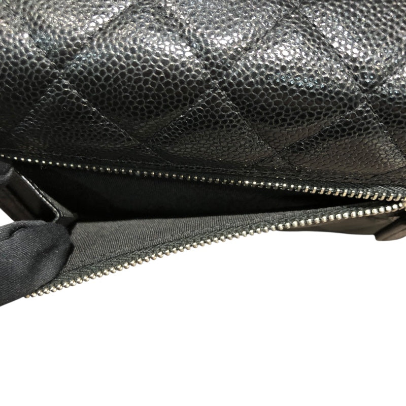 シャネル CHANEL マトラッセミニチェーンウォレット AP1649 ブラック/シルバー金具 キャビアスキン レディース 二つ折り財布