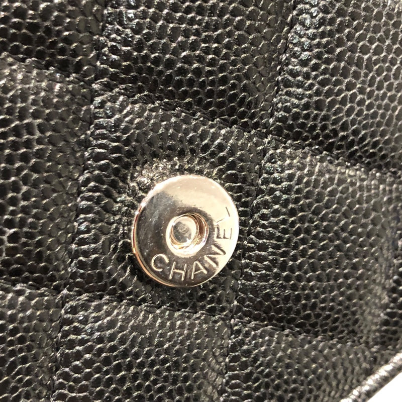 シャネル CHANEL マトラッセミニチェーンウォレット AP1649 ブラック/シルバー金具 キャビアスキン レディース 二つ折り財布