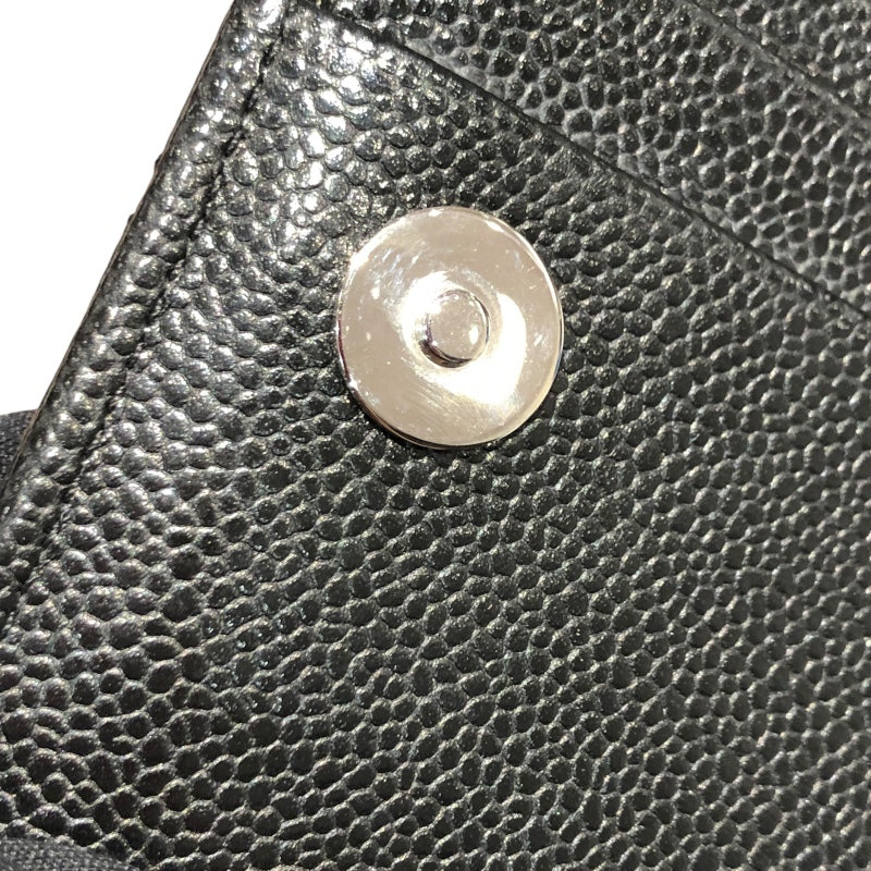 シャネル CHANEL マトラッセミニチェーンウォレット AP1649 ブラック/シルバー金具 キャビアスキン レディース 二つ折り財布