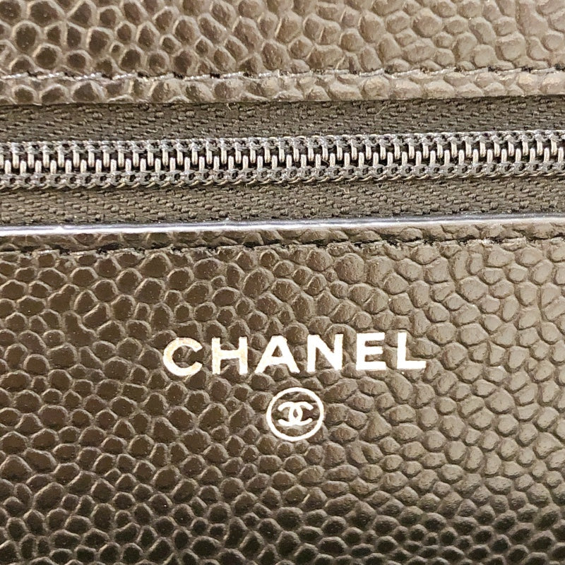シャネル CHANEL マトラッセ チェーンウォレット AP0250 ランダムシリアル ブラック シルバー金具 キャビアスキン レディース ショルダーバッグ