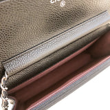 シャネル CHANEL マトラッセ チェーンウォレット AP0250 ランダムシリアル ブラック シルバー金具 キャビアスキン レディース ショルダーバッグ