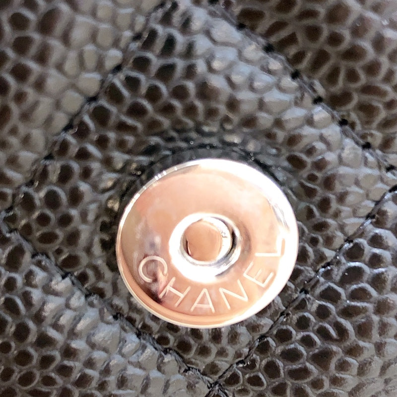 シャネル CHANEL マトラッセ チェーンウォレット AP0250 ランダムシリアル ブラック シルバー金具 キャビアスキン レディース ショルダーバッグ