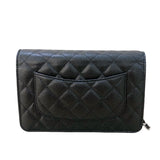 シャネル CHANEL マトラッセ チェーンウォレット AP0250 ランダムシリアル ブラック シルバー金具 キャビアスキン レディース ショルダーバッグ