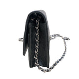シャネル CHANEL マトラッセ チェーンウォレット AP0250 ランダムシリアル ブラック シルバー金具 キャビアスキン レディース ショルダーバッグ
