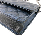 シャネル CHANEL マトラッセ チェーンウォレット AP0250 ランダムシリアル ブラック シルバー金具 キャビアスキン レディース ショルダーバッグ