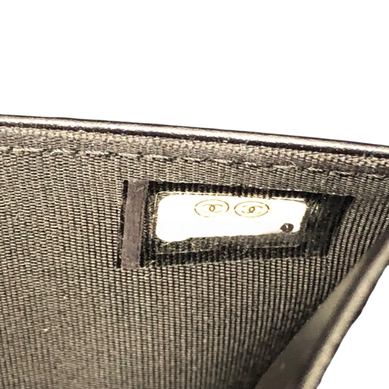 シャネル CHANEL ボーイシャネル Vステッチチェーンウォレット A80287 ブラック/シルバー金具 キャビアスキン レディース ウォレットチェーン