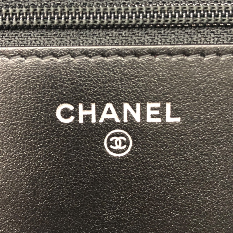 シャネル CHANEL ボーイシャネル Vステッチチェーンウォレット A80287 ブラック/シルバー金具 キャビアスキン レディース ウォレットチェーン
