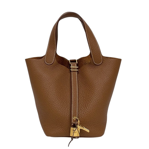 エルメス HERMES ピコタンロックPM B刻印　(2023年製) ゴールド ゴールド金具 トリヨンクレマンス レディース ハンドバッグ