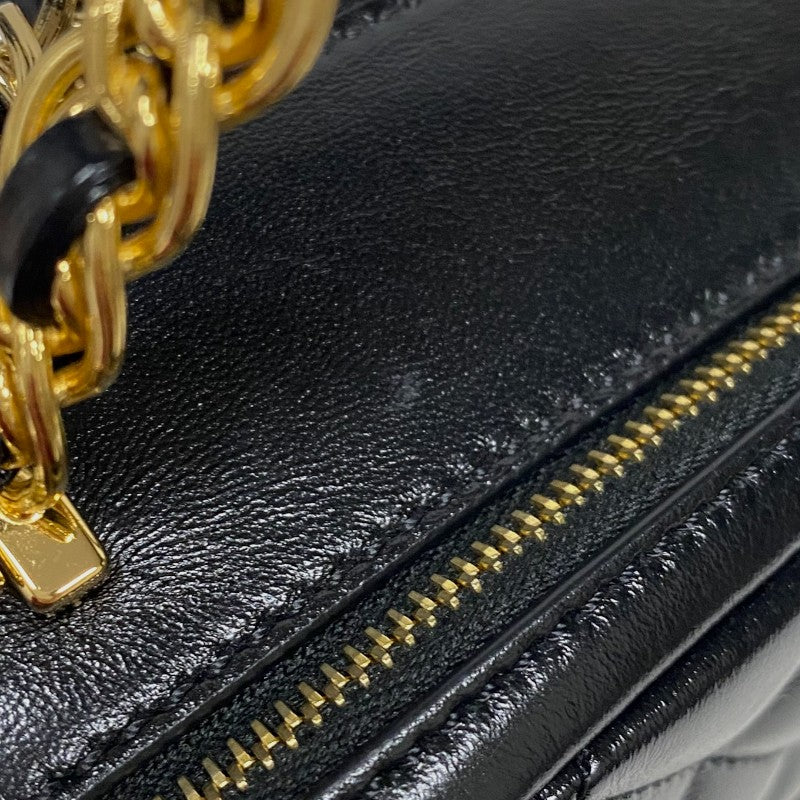 シャネル CHANEL マトラッセ トップハンドル チェーンバニティケース ブラック ゴールド金具 シャイニーカーフ レディース ショルダーバッグ