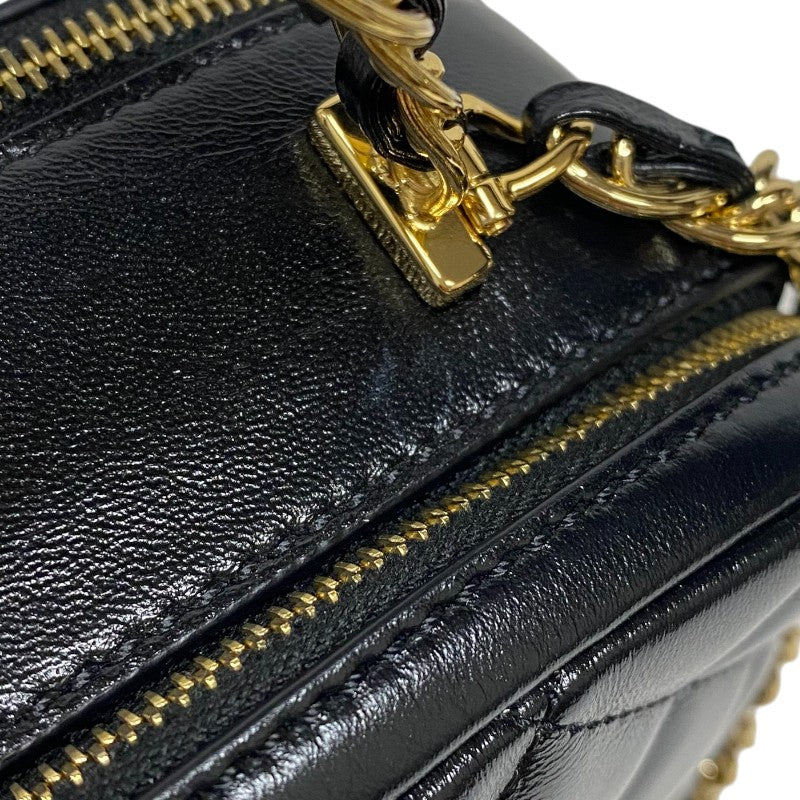 シャネル CHANEL マトラッセ トップハンドル チェーンバニティケース ブラック ゴールド金具 シャイニーカーフ レディース ショルダーバッグ