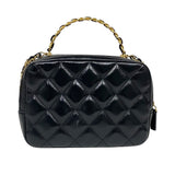 シャネル CHANEL マトラッセ トップハンドル チェーンバニティケース ブラック ゴールド金具 シャイニーカーフ レディース ショルダーバッグ