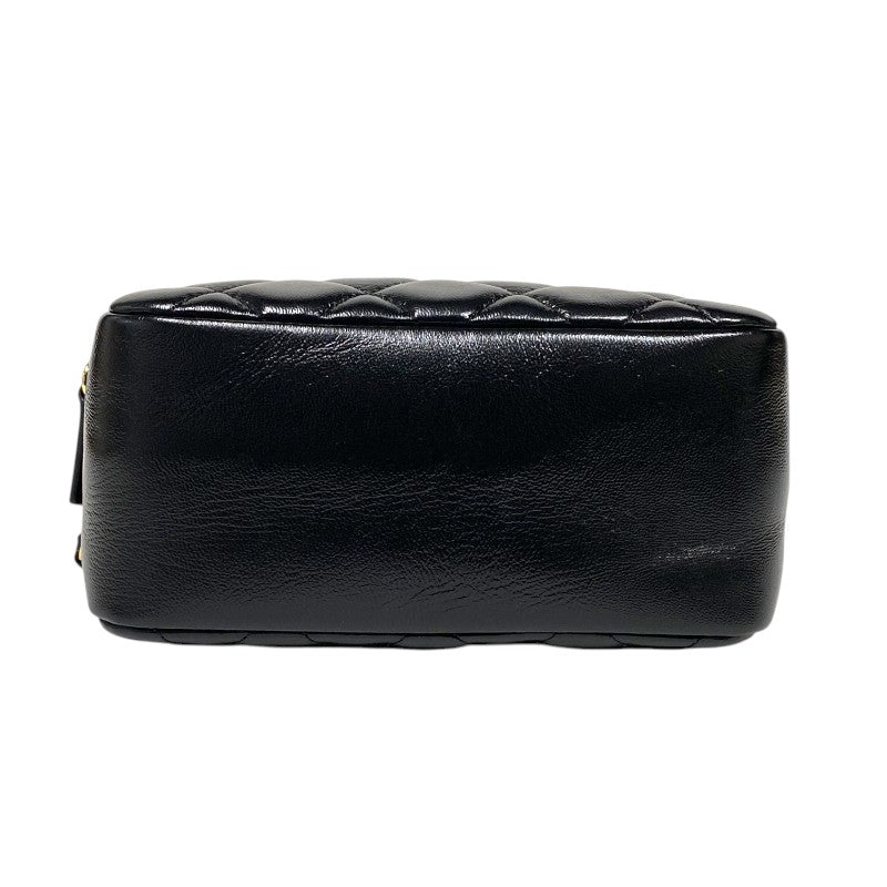 シャネル CHANEL マトラッセ トップハンドル チェーンバニティケース ブラック ゴールド金具 シャイニーカーフ レディース ショルダーバッグ