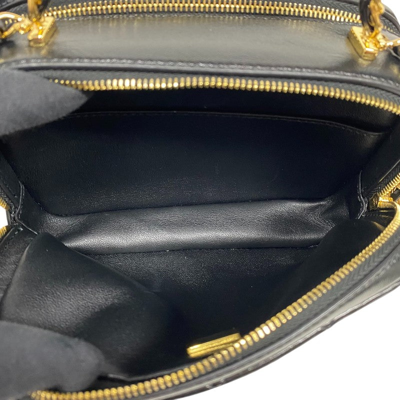 シャネル CHANEL マトラッセ トップハンドル チェーンバニティケース ブラック ゴールド金具 シャイニーカーフ レディース ショルダーバッグ