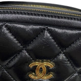 シャネル CHANEL マトラッセ トップハンドル チェーンバニティケース ブラック ゴールド金具 シャイニーカーフ レディース ショルダーバッグ