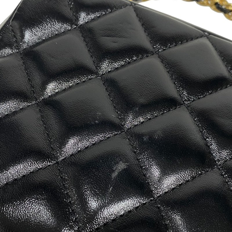 シャネル CHANEL マトラッセ トップハンドル チェーンバニティケース ブラック ゴールド金具 シャイニーカーフ レディース ショルダーバッグ