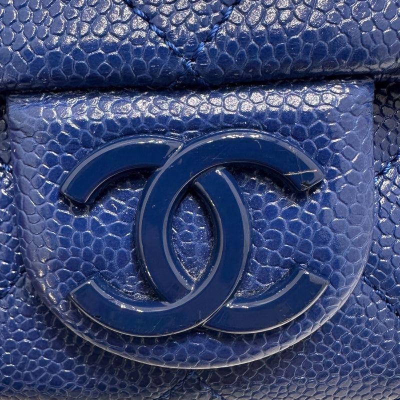 シャネル CHANEL マトラッセ　スモールフラップバッグ ブルー キャビアスキン レディース ショルダーバッグ