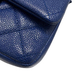 シャネル CHANEL マトラッセ　スモールフラップバッグ ブルー キャビアスキン レディース ショルダーバッグ