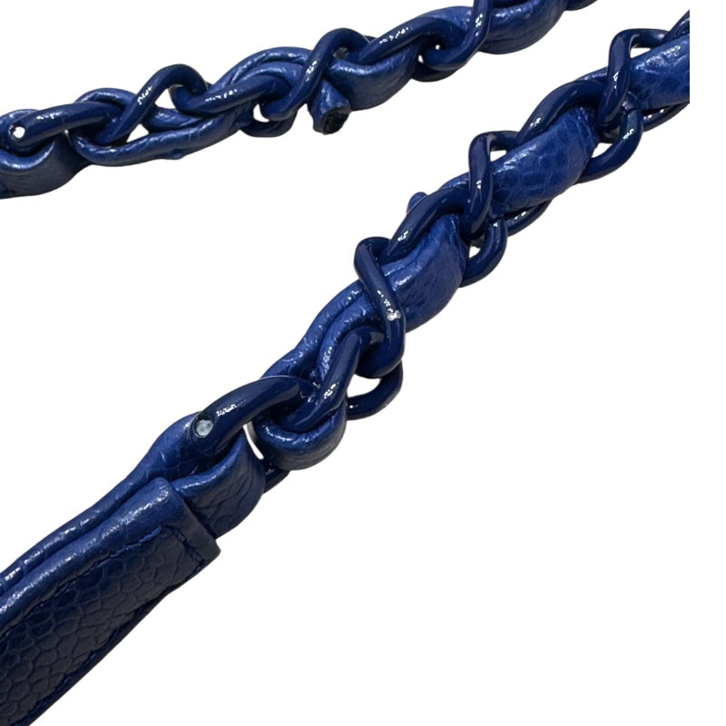 シャネル CHANEL マトラッセ　スモールフラップバッグ ブルー キャビアスキン レディース ショルダーバッグ