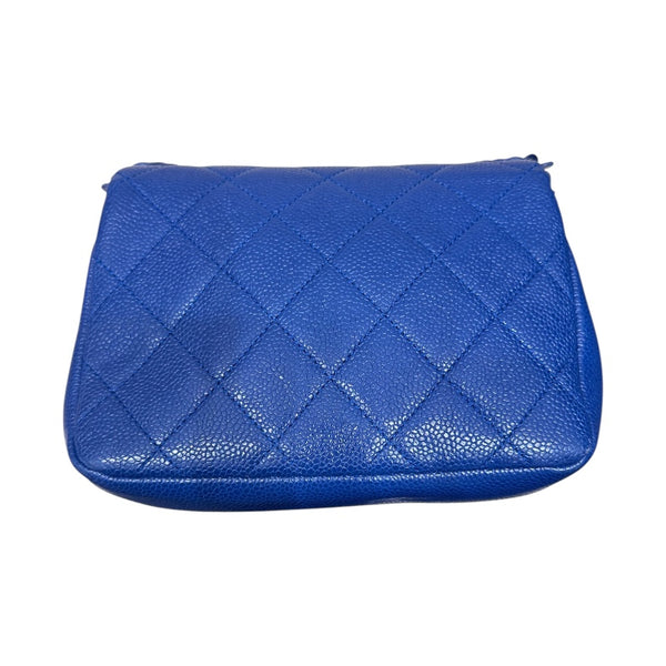 シャネル CHANEL マトラッセ　スモールフラップバッグ ブルー キャビアスキン レディース ショルダーバッグ