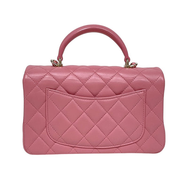 シャネル CHANEL マトラッセ トップハンドル フラップバッグ AS2431 ピンク ゴールド金具 ラムスキン レディース ハンドバッグ ショルダーバッグ