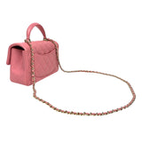 シャネル CHANEL マトラッセ トップハンドル フラップバッグ AS2431 ピンク ゴールド金具 ラムスキン レディース ハンドバッグ ショルダーバッグ