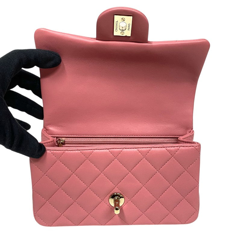 シャネル CHANEL マトラッセ トップハンドル フラップバッグ AS2431 ピンク ゴールド金具 ラムスキン レディース ハンドバッグ ショルダーバッグ