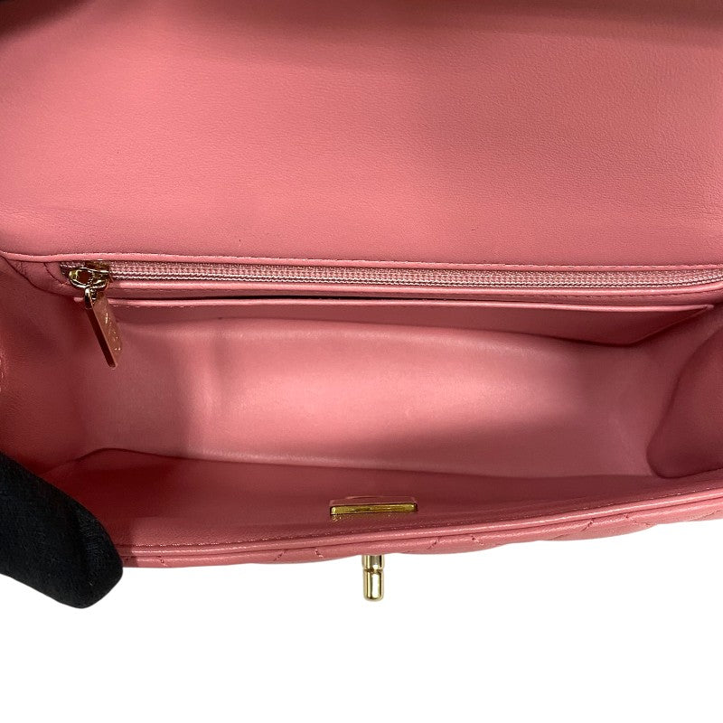 シャネル CHANEL マトラッセ トップハンドル フラップバッグ AS2431 ピンク ゴールド金具 ラムスキン レディース ハンドバッグ ショルダーバッグ