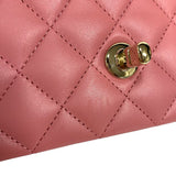 シャネル CHANEL マトラッセ トップハンドル フラップバッグ AS2431 ピンク ゴールド金具 ラムスキン レディース ハンドバッグ ショルダーバッグ
