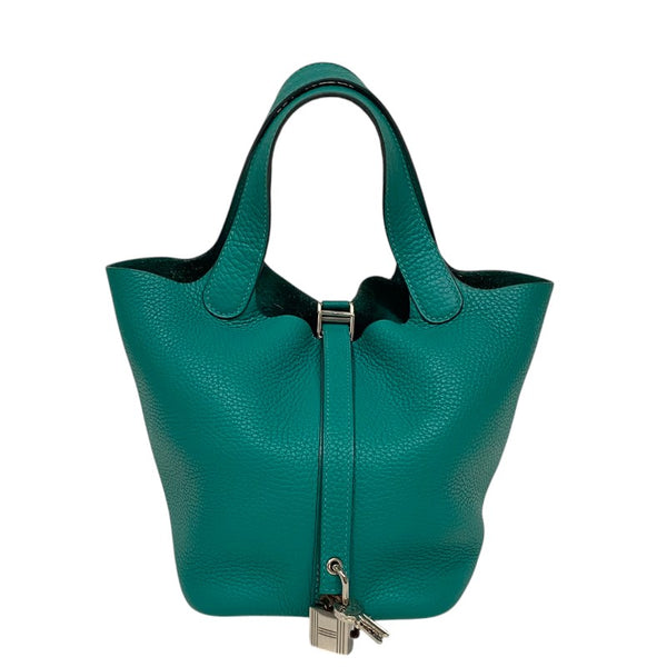 エルメス HERMES ピコタンロックPM Y刻印　(2020年製) ヴェールジェイド シルバー金具 トリヨンクレマンス レディース ハンドバッグ