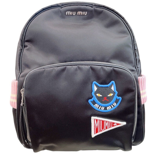 ミュウミュウ miu miu ナイロンバッグパック 5BZ009 ブラック ナイロン レディース リュック・デイパック
