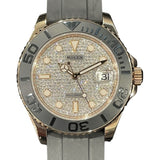ロレックス ROLEX ヨットマスター37 268655 パヴェダイヤ K18PG/ラバーベルト 自動巻き メンズ 腕時計