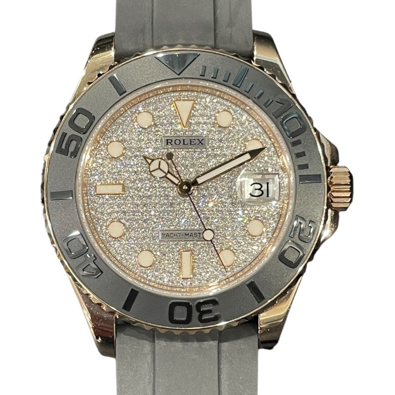 ロレックス ROLEX ヨットマスター37 268655 パヴェダイヤ K18PG/ラバーベルト 自動巻き メンズ 腕時計