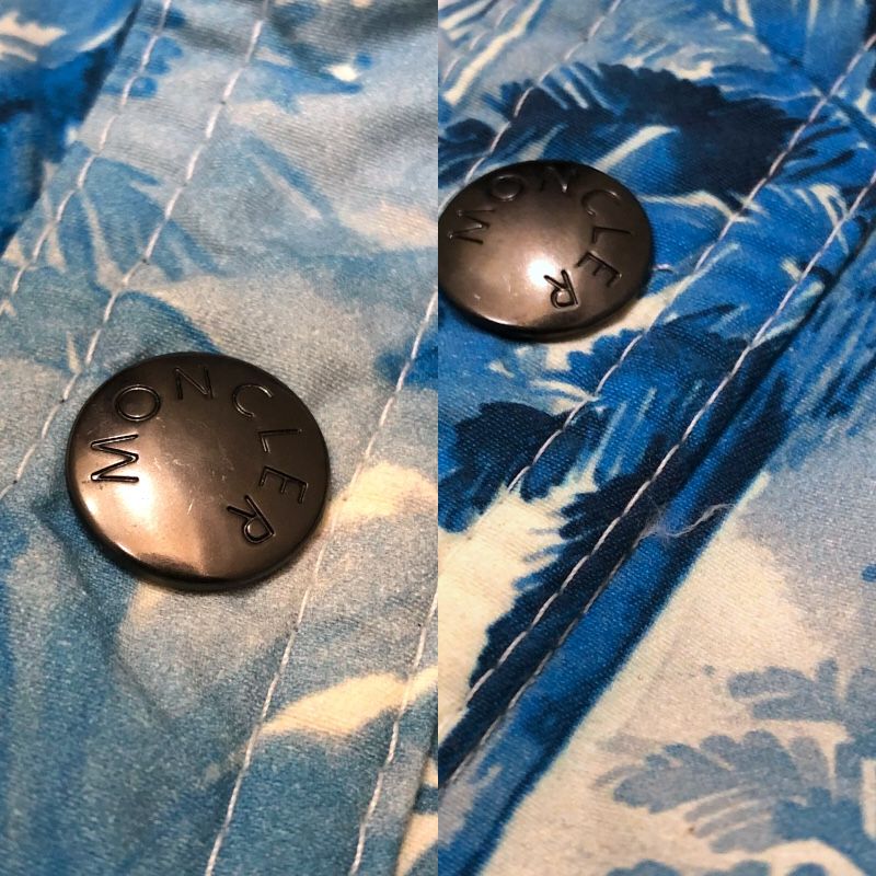 モンクレール MONCLER TRIONPHE ボタニカル柄ブルゾン ブルー ナイロン メンズ ナイロンジャケット