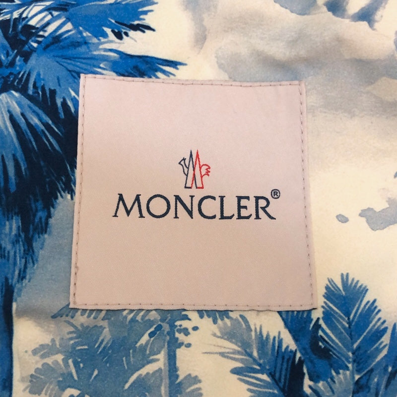 モンクレール MONCLER TRIONPHE ボタニカル柄ブルゾン ブルー ナイロン メンズ ナイロンジャケット