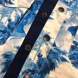 モンクレール MONCLER TRIONPHE ボタニカル柄ブルゾン ブルー ナイロン メンズ ナイロンジャケット