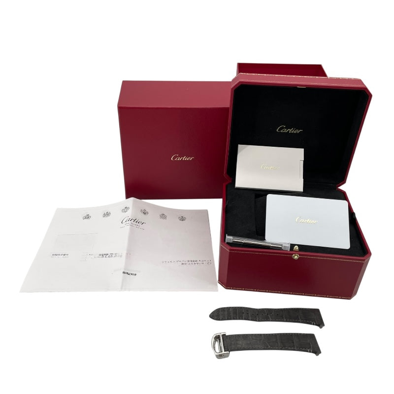 カルティエ Cartier サントス ドゥ カルティエ デュアルタイムゾーン WSSA0076 グレー SS 自動巻き メンズ 腕時計