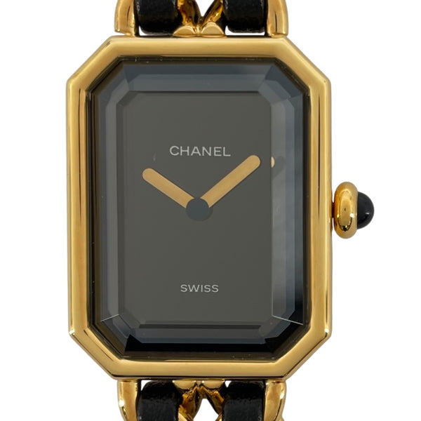 シャネル CHANEL プルミエールS H0001 ブラック GP レディース 腕時計