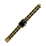 シャネル CHANEL プルミエールS H0001 ブラック GP レディース 腕時計